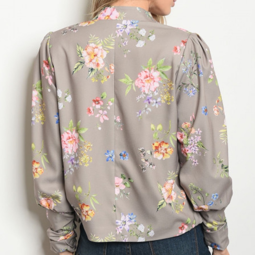 NEW! MOCHA FLORAL JACKET - Picture 2 of 7